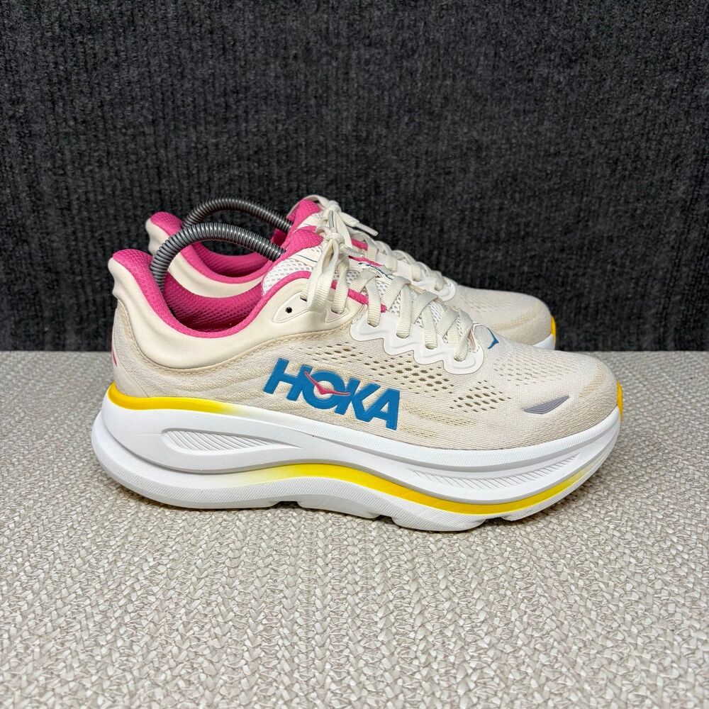 Hoka One One Bondi 9 Alabaster Birch Athletic Running Shoes Women’s 8.5 B
